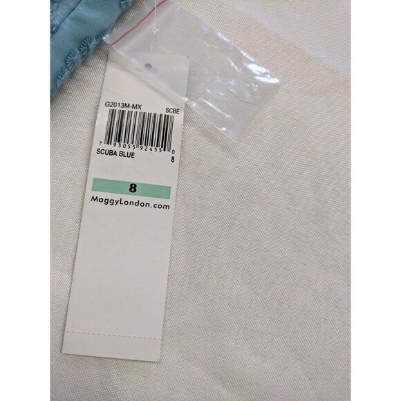 Maggy London Turquoise Lace Overlay Sleeveless Shift Dress Size 8 NWT - Picture 7 of 9